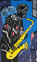 Tenor Sax | 1997 | 70 cm x 50 cm | 5-farbig