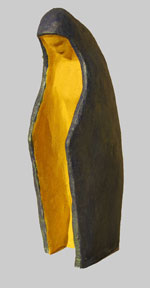 Blaue Shutzmantel-Madonna | Ton, fertig gefasst | 1995 | 35 cm x 10 cm x 16 cm