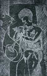 Der Trompeter | Papier | 1996 | 27 cm x 20 cm | Radierung