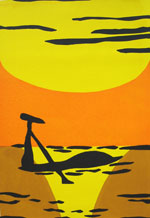Am Jangtse | 2001 | 50 cm x 40 cm | 4-farbig